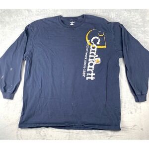 Carhartt Shirt Mens Size 2XL Tall Blue Orginial Fit Utility Work Long Sleeve